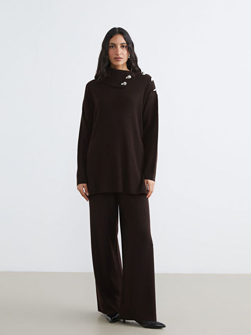 Yar?m Bal?k?? Yaka Kad?n Triko Tunik