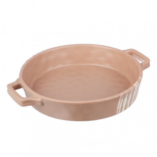 MILLIMI Форма для запек. и сервировки кругл. с ручками 2,5*21,5*5см, 1л керам, бежева арт. 826-389