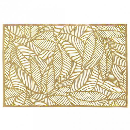 Салфетка декоративная "Листья" 30х44см ПВХ, золото (Китай)