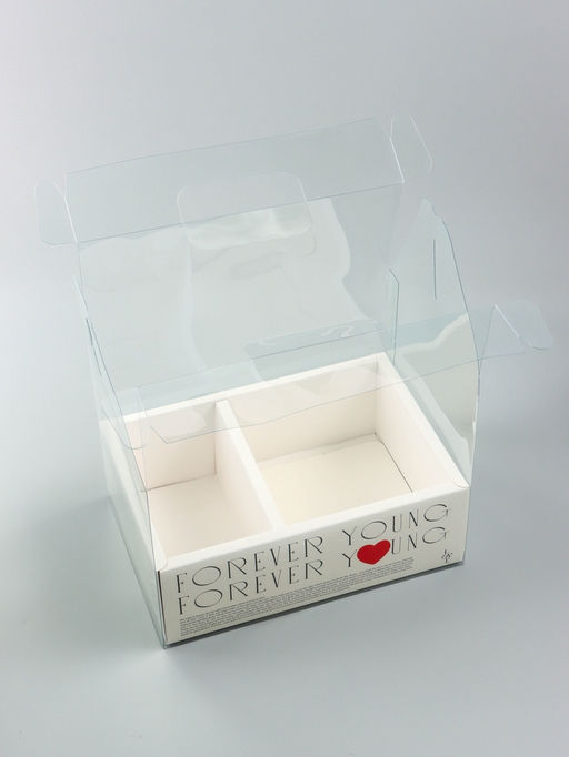 Коробка с PVC для цветов и десертов 26×18×30 см, любовь