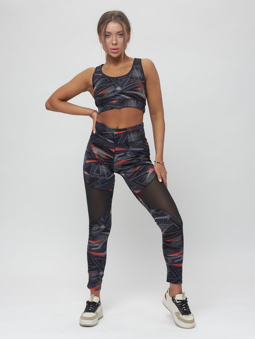 Костюм для фитнеса женский темно-серого цвета 2922TC - FUYOUKAI фото 8