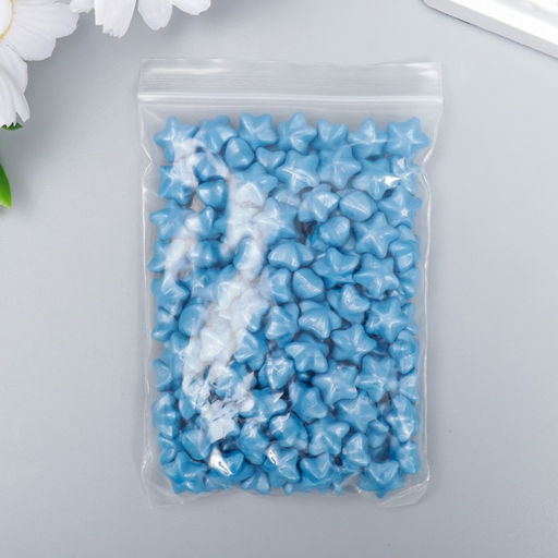 Сургуч в гранулах в пакете Звёздочки синий перламутр 55 гр 12х8 см - Simaland фото 3