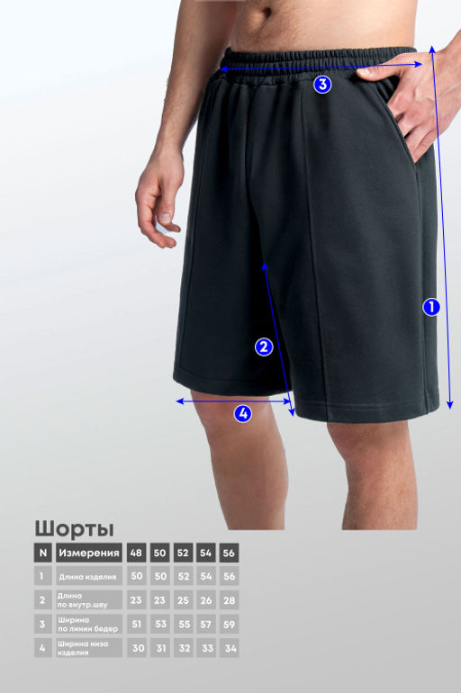 Арт. 65507 Шорты мужские 48-56 (5 шт) Цвет:черный - Идеал фото 4