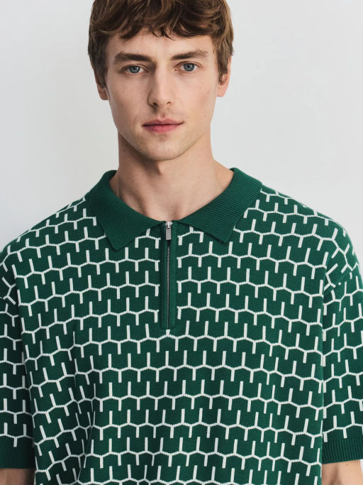 Джемпер поло из жаккарда ZR2605043305-16 / Zarina