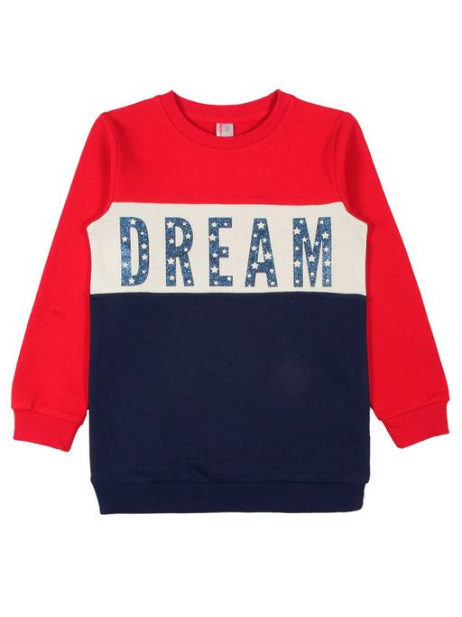 CRB wear/CWK 62265 Платье типа туника для девочки, красный-темно-синий/Ex.Cherubino  фото 2