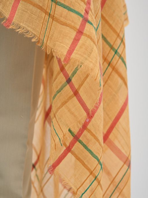 ЛЕН ХЛОПОК ВИСКОЗА Большой, красивый двусторонний палантин с необычной выработкой по всему полотну изделия - Tantino фото 3