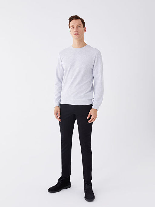 Bisiklet Yaka Uzun Kollu Erkek Sweatshirt