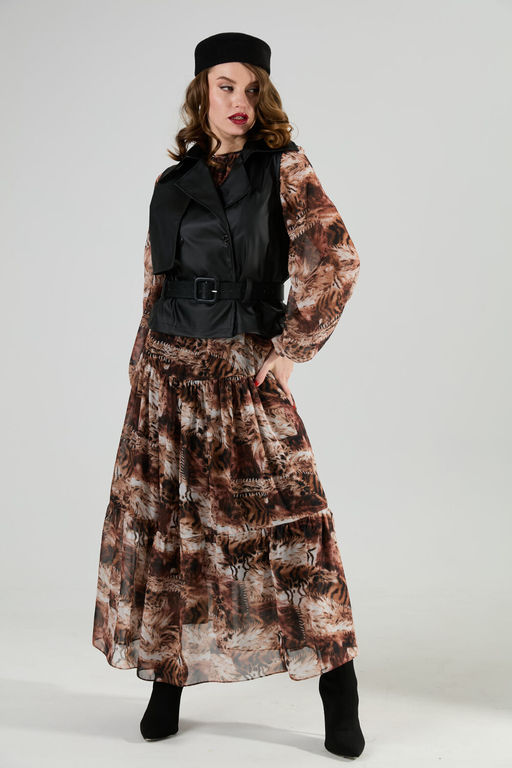 Костюм NIKVA н1022-2 чёрный и тигровая абстракция фото 6