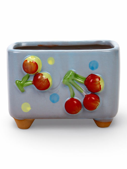 Декоративный горшок для цветов «Вишни», 9×7×8 см, керамический, Greengo