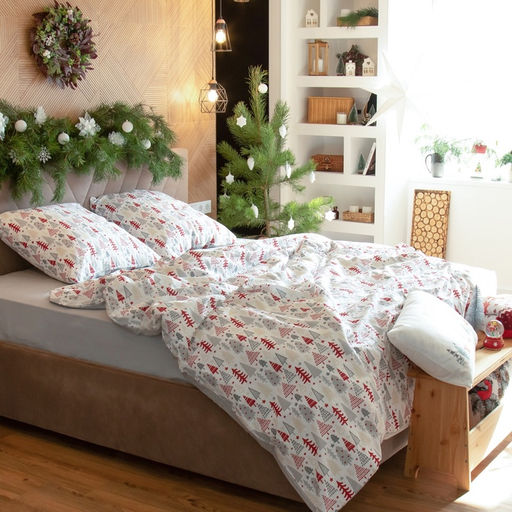 Постельное бельё Этель Евро New Year's pattern 200х217 см, 220х240 см, 70х70 см - 2 шт, бязь фото 4