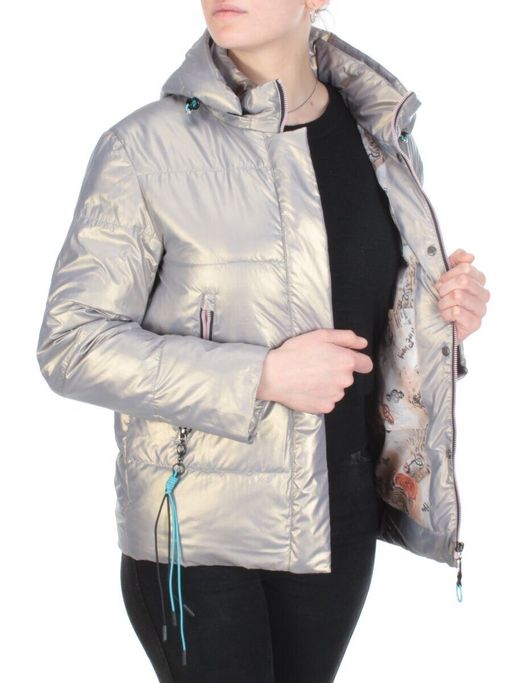 8262 SILVER Куртка демисезонная женская BAOFANI (100 гр. синтепон) - Фабричный китай фото 8