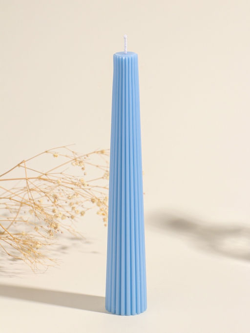 Набор свечей, 3.5х23 см, 2 шт "Башня" тёмно-синий 4х9,5х25 см