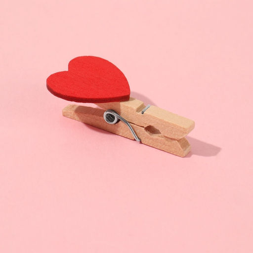 Цена за 2 шт. Прищепки для шитья «С сердцем», 3,5 × 2 × 1 см, 10 шт, цвет красный