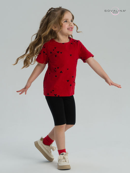Костюм Актив сердечки на красном-черный - Sovalina фото 17