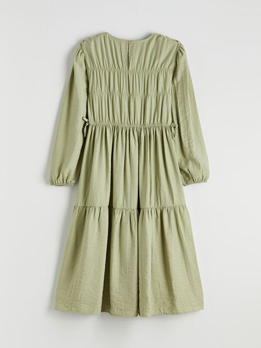 Bisiklet Yaka B?zg?l? K?z ?ocuk Elbise