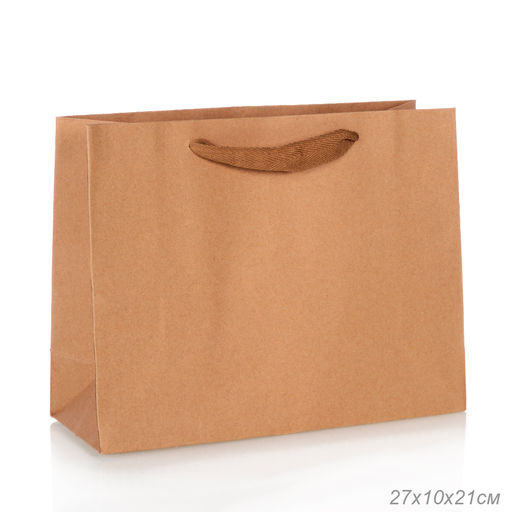 Цена за 12 шт. Пакет подарочный 27х21х10 см крафт / LT-211S /уп 12/720/260 г