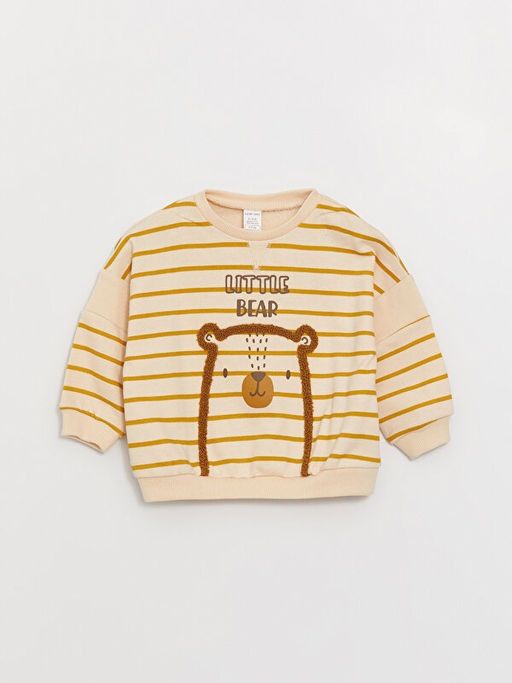 Bisiklet Yaka Uzun Kollu Erkek Bebek Sweatshirt ve Pantolon 2li Tak?m - Waikiki фото 2