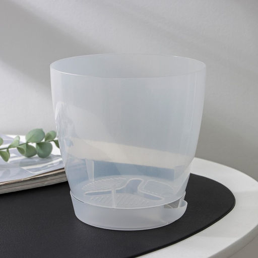 Цена за 2 шт. Горшок для цветов с поддоном «Альтернатива. Адель», 1.5 л, пластиковый, прозрачный