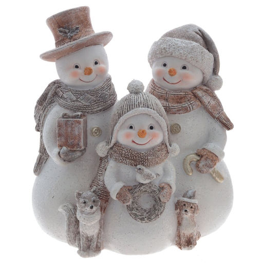 Фигурка декоративная "Снеговики", L14,5 W9,5 H16,5 см