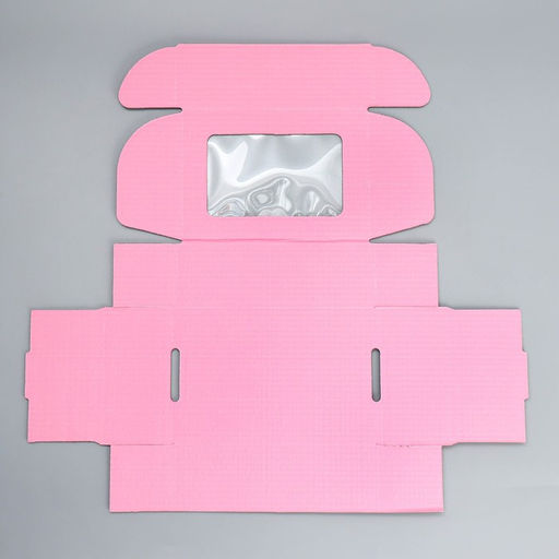 Цена за 5 шт. Коробка подарочная сборная с окном, упаковка, «Розовый», 24 х 8 х 16 см