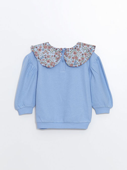 Bebe Yaka ?i?ekli K?z ?ocuk Sweatshirt - Waikiki фото 3