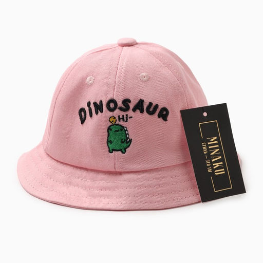 Панама для девочки MINAKU Dinosaur, розовая, размер 50 (3 года)
