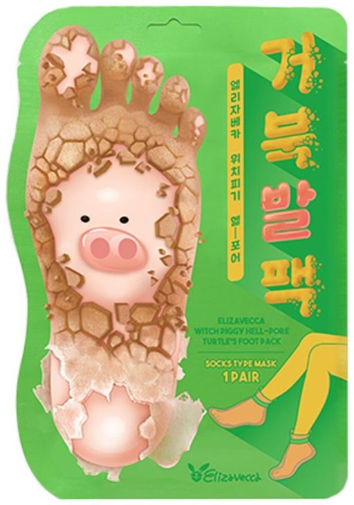 1УП Elizavecca Witch Piggy Hell-Pore Turtles Foot Pack Носочки для ног