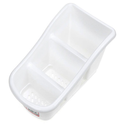 Подставка для столовых приборов пластмассовая 11х20х14см, 3-х секционный, белый (Россия)