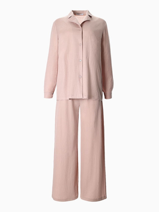 Костюм женский: рубашка, брюки, топ, KAFTAN Base, размер 50, пудровый