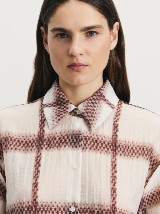 Рубашка из тенселя с патами на рукавах / Zarina  фото 6