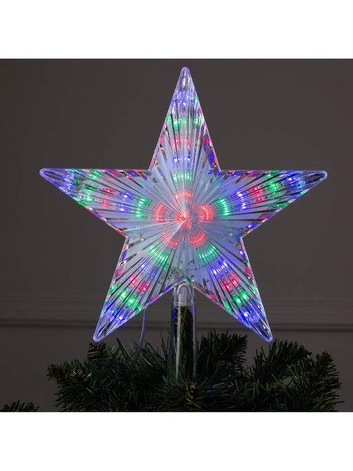 Светодиодная верхушка на ёлку Звезда белая, 22 см, 30 LED, 220 В, свечение мульти - Luazon lighting фото 11