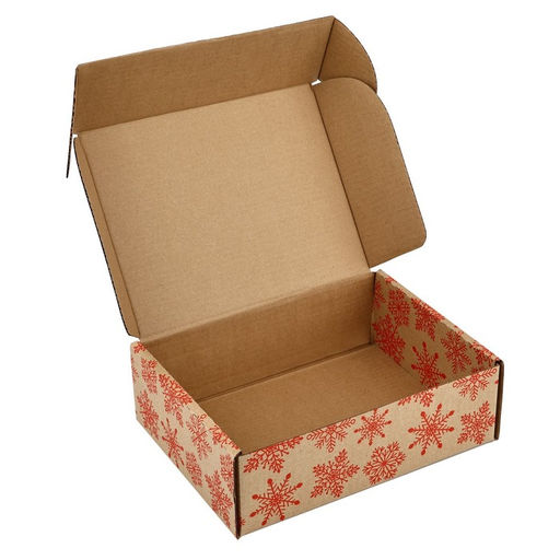 Цена за 2 шт. Коробка новогодняя складная «Новогодние шары», бурый, 27×21×9 см