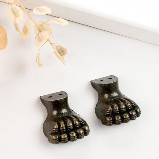 Цена за 3 шт. Уголок (ножка) для шкатулки «Лапа», набор 2 шт., бронза, 3×1.7 см