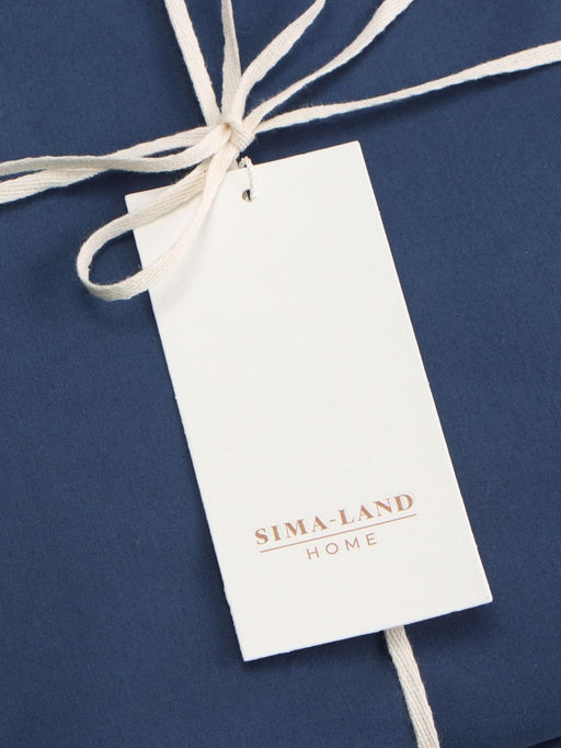 Простыня 1.5 спальная SL Home Percale 300ТС, 160235 см, синяя, хлопок 100% - Sima-land home фото 6