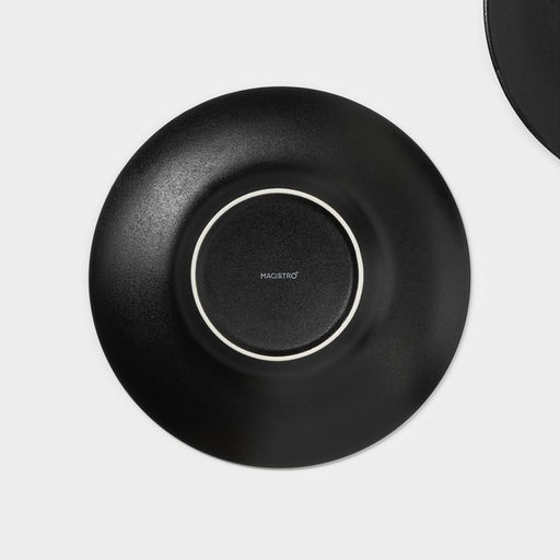 Набор тарелок фарфоровых для пасты Magistro Carbon, 21×21 см, 2 шт., цвет чёрный