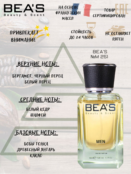Парфюм Beas 50 ml M 251  for men  фото 2