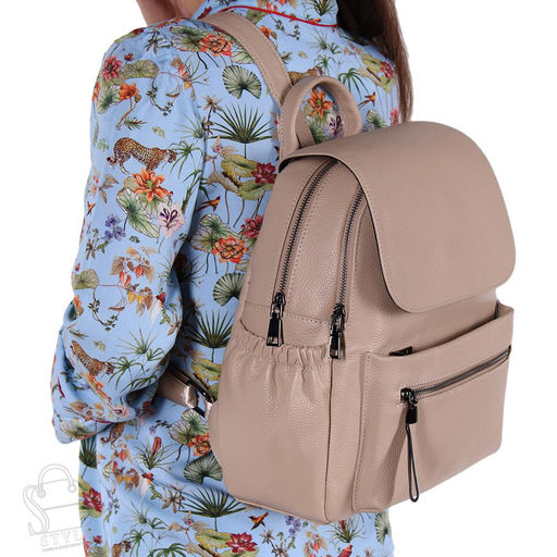 Рюкзак женский кожаный 6-716NN beige Natalle Navetta  в Новосибирске