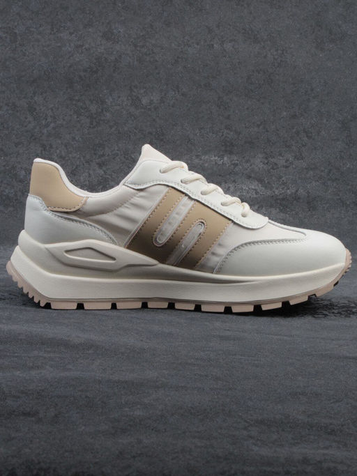 03-WG040-2M MILK/BEIGE Кроссовки демисезонные женские (натуральная кожа) - Фабричный китай фото 11