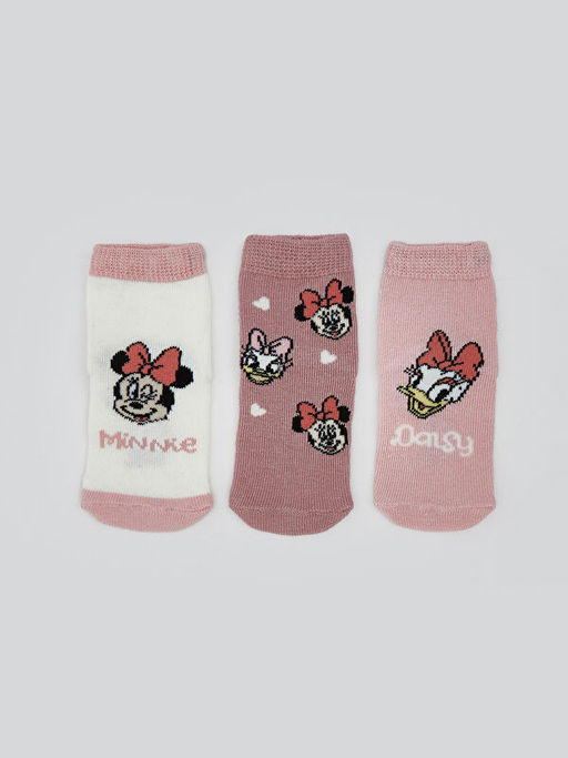 Minnie Mouse Bask?l? K?z Bebek Soket ?orap 3l?