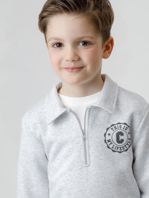 КР 302798/св.серый меланж к632 джемпер (свитшот) для мал