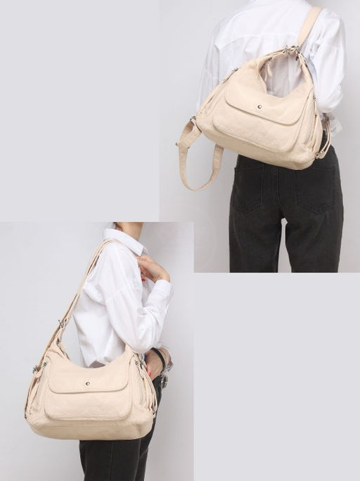 Сумка женская искусственная кожа Guecca-1676 (рюкзак change), 2отд, бежевый SALE 246927 - Adelia фото 10