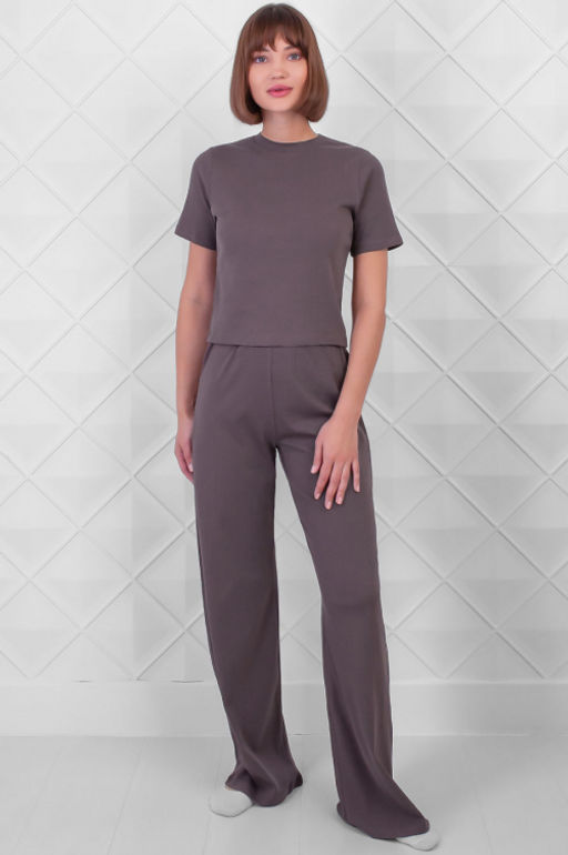 Арт. 10801/4 Пижама с брюками 44-52 (5 шт) Цвет:верх- кофейный, низ- кофейный