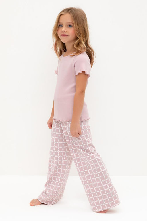 К 1636/розовый лед,морская клетка пижама для дев