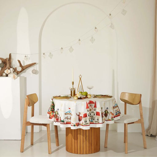 Цена за 2 шт. Скатерть новогодняя "Этель" "Щелкунчик" d=220 см, 100% хл, саржа 190 г/м2