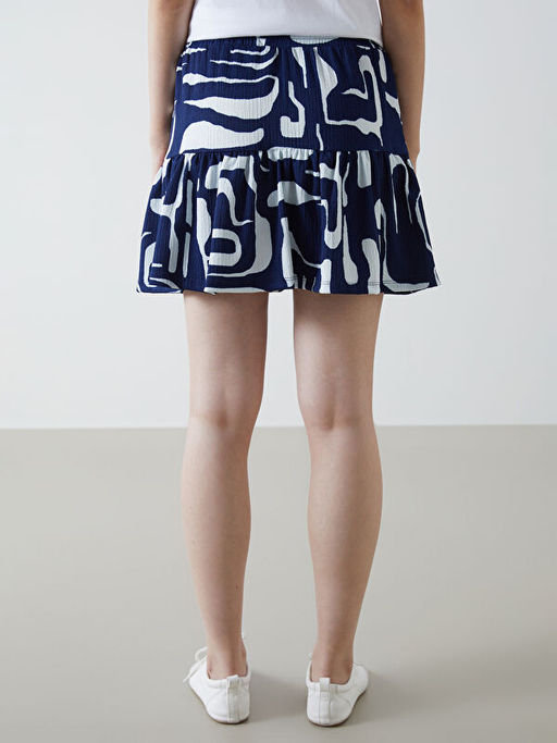 Beli Lastikli Desenli Kad?n ?ortlu Etek