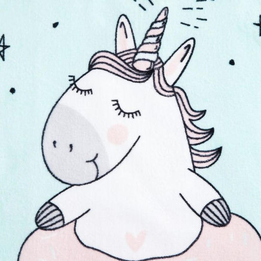 Полотенце - пончо детское махровое «Крошка Я. Единорог», 60×120 см, хлопок 100%, голубое