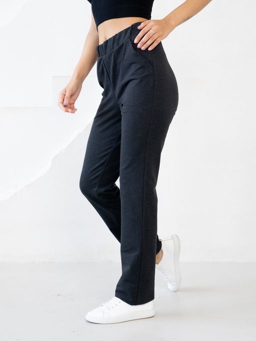 Брюки футер 2-хнитка мягкая резинка.,графитовые - Binita фото 5