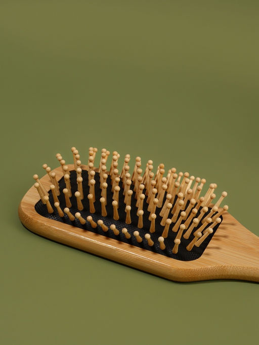 Расчёска массажная BAMBOO, бамбуковая, прямоугольная, 24×8 см