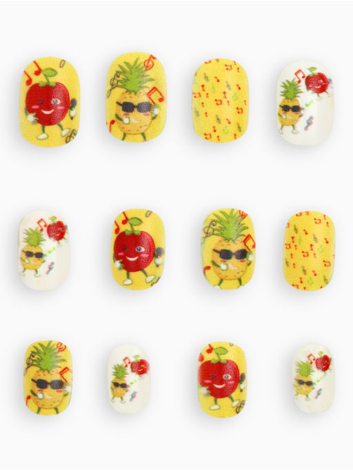 Детские накладные ногти «Ананас в теме», 12 шт.
