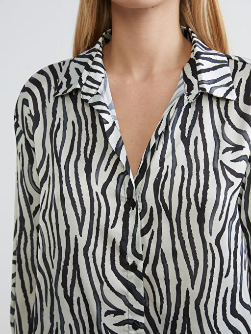Zebra Desenli Kad?n G?mlek